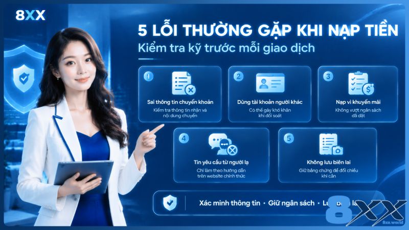 8XX minh họa 5 lỗi thường gặp khi nạp tiền