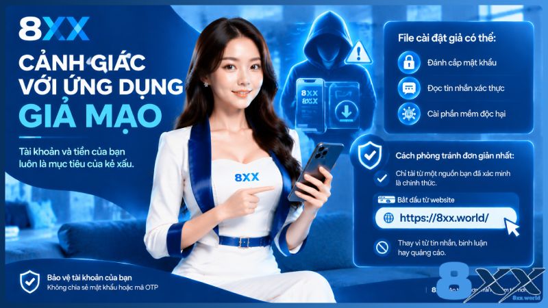 8XX minh họa cảnh giác với ứng dụng giả mạo