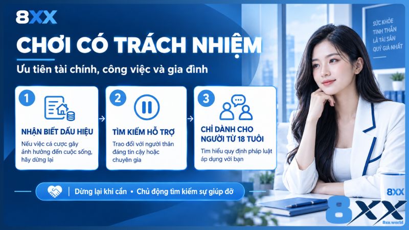 8XX minh họa chơi có trách nhiệm: ưu tiên tài chính, công việc và gia đình