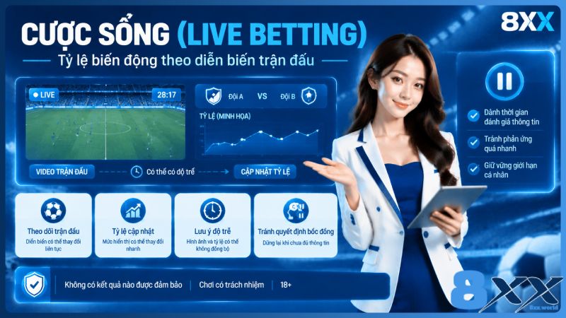 8XX minh họa cược sống (live betting)