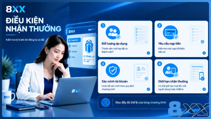 8XX minh họa điều kiện nhận thưởng