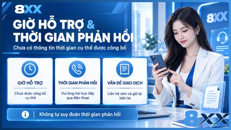 8XX minh họa giờ hỗ trợ và thời gian phản hồi