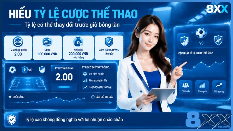 8XX minh họa hiểu tỷ lệ cược thể thao
