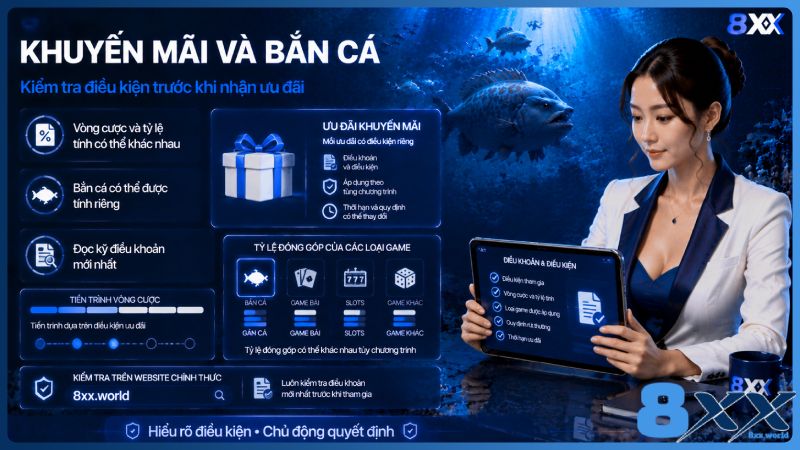 8XX minh họa khuyến mãi và bắn cá