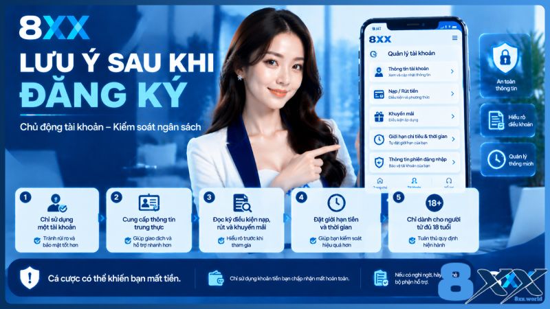 8XX minh họa lưu ý sau khi đăng ký
