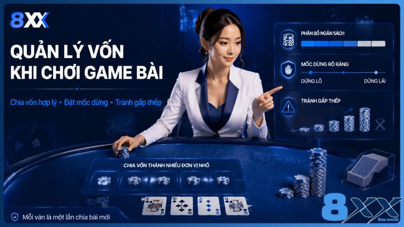 8XX minh họa quản lý vốn khi chơi game bài