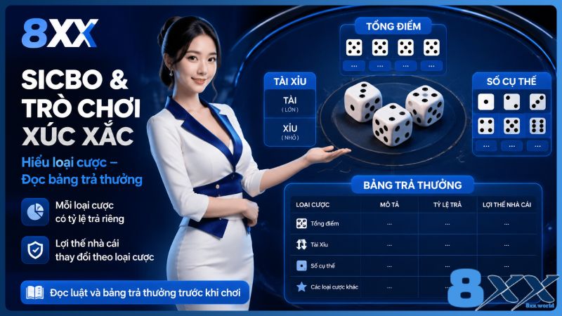 8XX minh họa sicbo và trò chơi xúc xắc