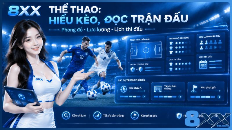 8XX minh họa thể thao: hiểu kèo, đọc trận đấu