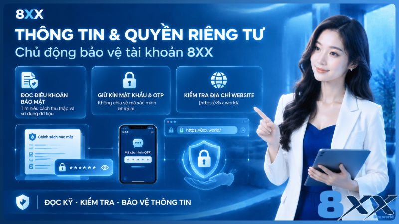 8XX minh họa thông tin và quyền riêng tư